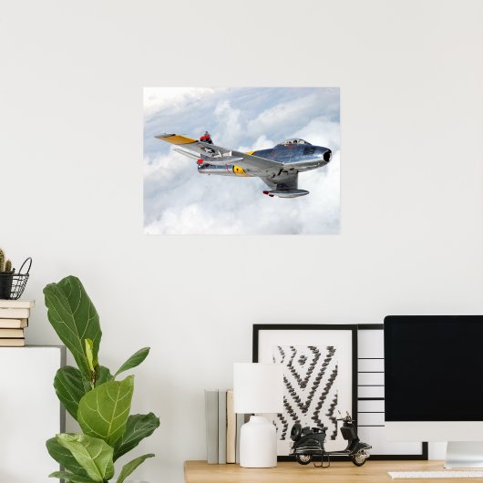 Poster F-86 Sabre en vol (Bureau à domicile)