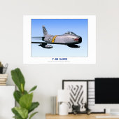 Poster F-86 Sabre nord-américain (Bureau à domicile)