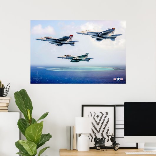 POSTER F/A-18 SUPER HORNET (Bureau à domicile)