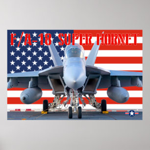 POSTER F/A-18 SUPER HORNET NOUS DRAPEAU