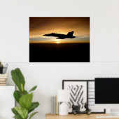 Poster F/A-18C au coucher du soleil (Bureau à domicile)