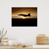 Poster F/A-18C au coucher du soleil (Cuisine)