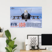 POSTER F/A-18C HORNET (Bureau à domicile)