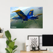 POSTER F/A-18C HORNET (Bureau à domicile)