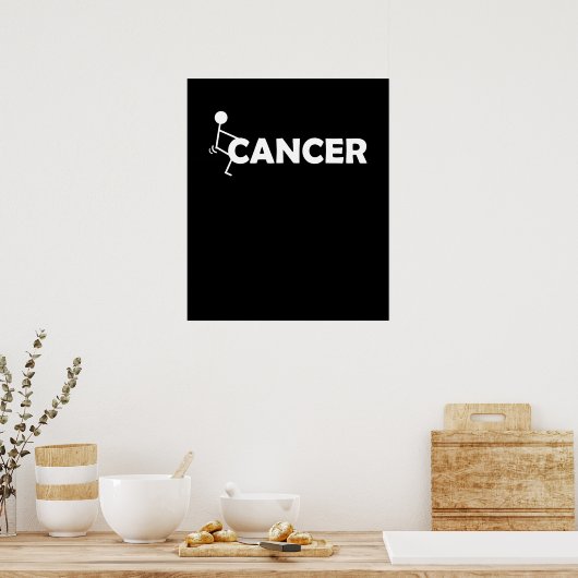 Poster F Cancer Funny Stick figure Vis Hump It (Cuisine)