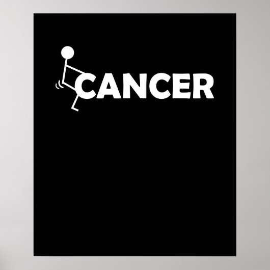Poster F Cancer Funny Stick figure Vis Hump It (Devant)