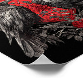 Poster F-caw-f Black Crow Black Bird Roses Heart Funny Va (Coin)