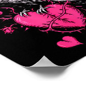 Poster F-caw-f Black Crow Black Bird Roses Heart Funny Va (Coin)