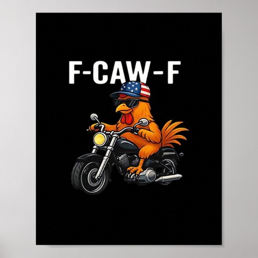 Poster F-Caw-F Chicken Classic Aesthetic Graphic (Devant)
