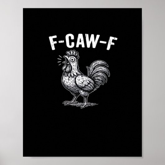 Poster F-Caw-F Chicken Retro Graphic (Devant)