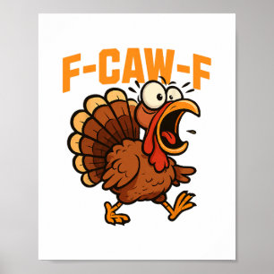 Poster F-caw-f Citation drôle de poulet humour Citation C