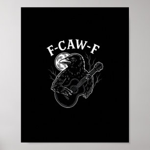 Poster F Caw F Corbeau à la guitare Halloween Style Vinta