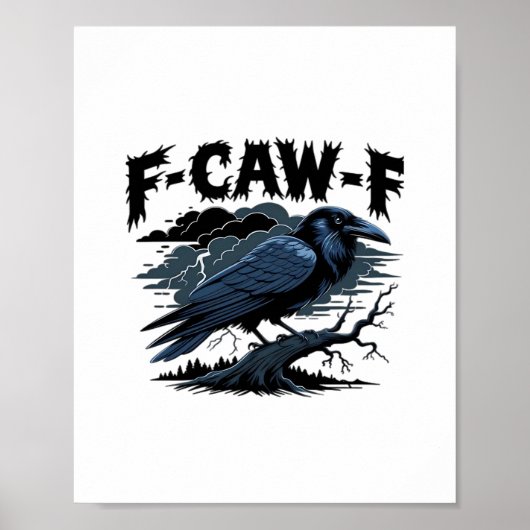Poster F-Caw-F Corbeau Essentiel Rétro Classique (Devant)