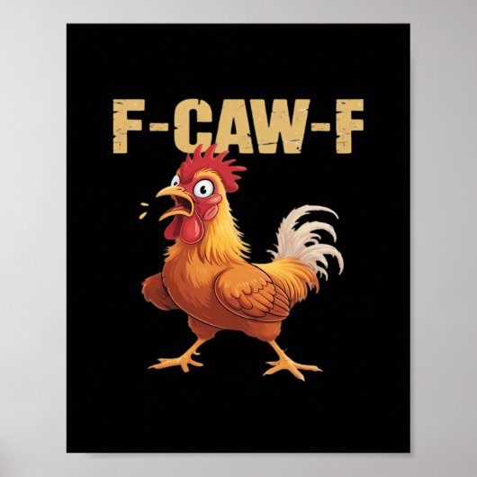 Poster F-Caw-F Corbeau Humour Gothique Drôle (Devant)
