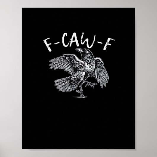 Poster F-Caw-F Corbeau Rétro Classique (Devant)