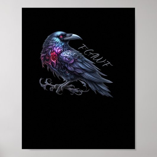 Poster F-Caw-F Corbeau Style Rétro Classique (Devant)