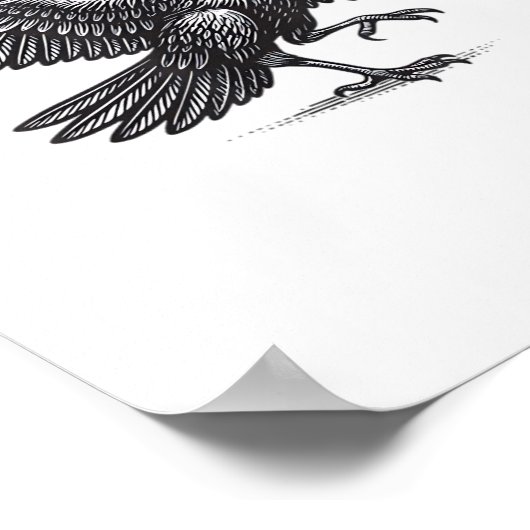 Poster F-Caw-F Crow, Bird Cawing Grunge Cool Unique (Coin)