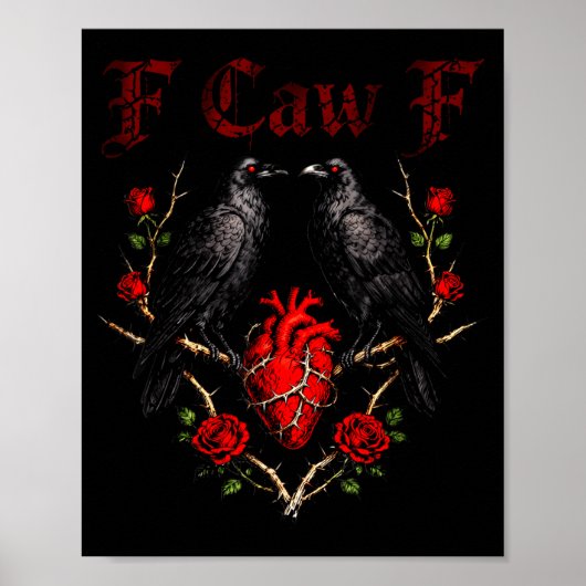 Poster F Caw F Crow Heart Funny Anti Valentine Day Single (Devant)