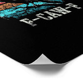 Poster F-Caw-F Crow Retro Sunset Pun Funny Bird Cawing Gr (Coin)