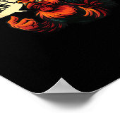 Poster F Caw F Funny Angry Rooster Graphic Retro Style (Coin)