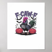 Poster F-Caw-F Funny Chicken Classic Retro Graphic (Devant)