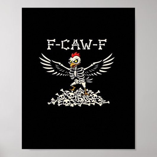Poster F-Caw-F Funny Chicken Halloween Cool Unique (Devant)