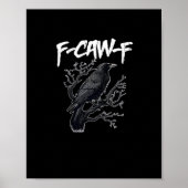 Poster F-Caw-F Funny Crow Minimal Clean (Devant)