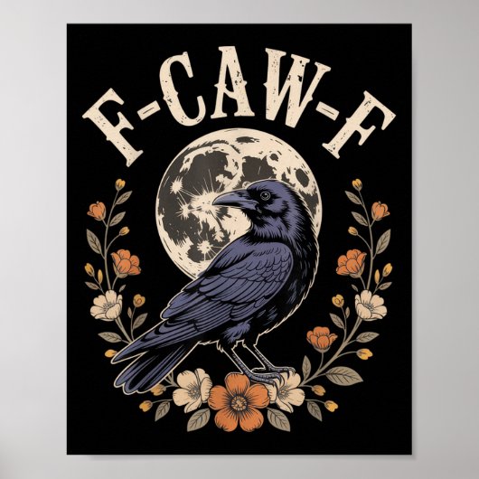 Poster F-caw-f Funny Crows Nuit Amoureux des oiseaux Hall (Devant)
