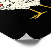 Poster F-Caw-F Poulet Classique Rétro Cool (Coin)