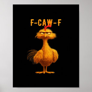 Poster F-Caw-F-Poulet Essentiel Minimaliste Propre