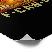 Poster F-Caw-F Poulet Essentiel Rétro Classique (Coin)