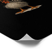 Poster F-Caw-F Poulet Rétro Classique (Coin)