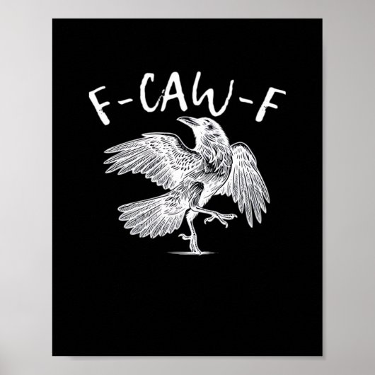 Poster F-Caw-F Raven Vintage Graphic (Devant)