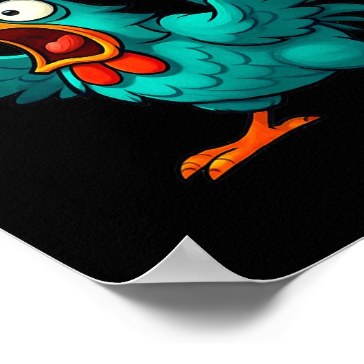 Poster F-caw-f Rooster Chicken Funny Farm Animal Humor (Coin)