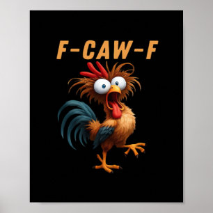 Poster F-Caw-F Style gothique corbeau humour drôle vintag