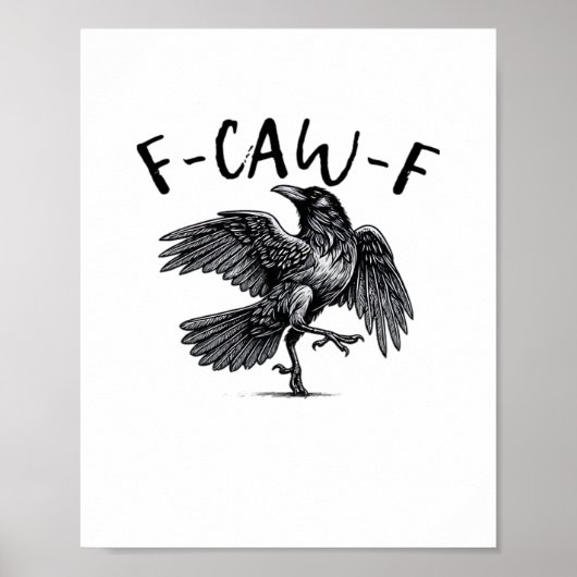 Poster F Caw F Style Rétro Classique Corbeau (Devant)