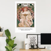Poster F. Champenois Imprimeur-Editeur d'Alphonse Mucha (Bureau à domicile)