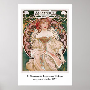 Poster F. Champenois Imprimeur-Editeur d'Alphonse Mucha