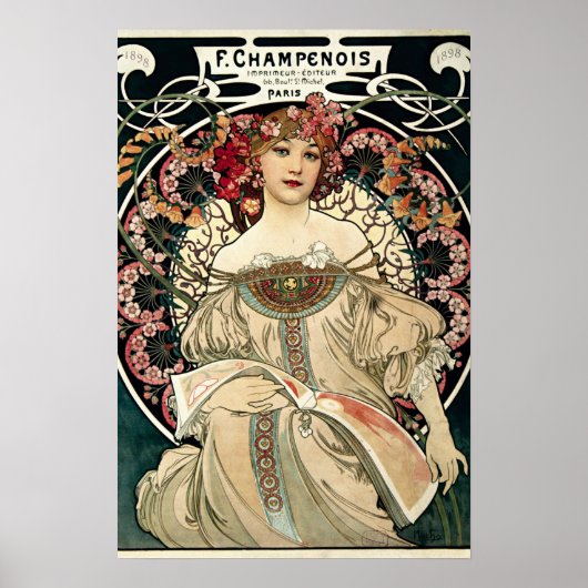 Poster F. Champenois par Alphonse Mucha (Devant)