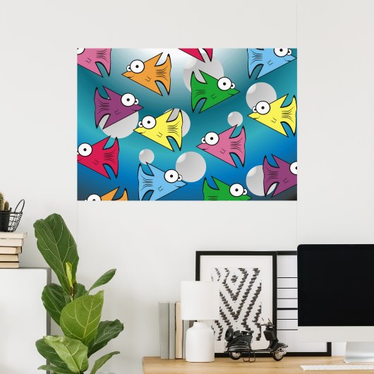 Poster F est pour Fishy ! (Bureau à domicile)