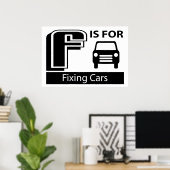 Poster F Est Pour Fixer Les Voitures (Bureau à domicile)