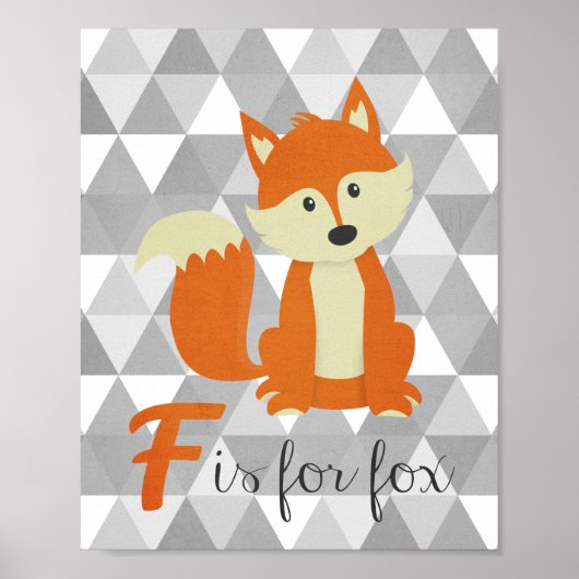 Poster F est pour Fox Nursery Wall Art (Devant)