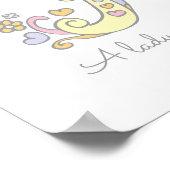 Poster F monogramme art Freya filles nom signifiant affic (Coin)