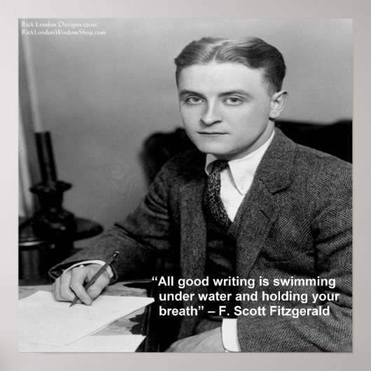 Poster "F Scott Fitzgerald sur la citation de sagesse de  (Devant)