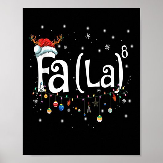 Poster Fa (la)8 Fun Christmas Père Noël Fa La Math Cadeau (Devant)