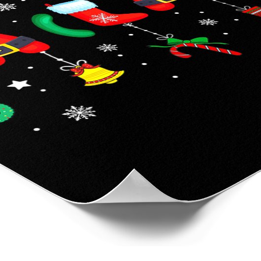 Poster Fa (la) 8 Funny Christmas Lights Santa Fa La Math (Coin)