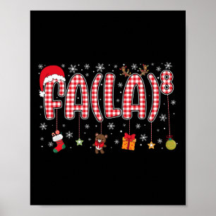Poster Fa (la)8 Funny Christmas Père Noël Fa La Math Ense