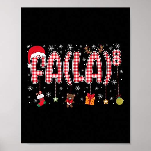 Poster Fa (la)8 Funny Christmas Père Noël Fa La Math Ense (Devant)