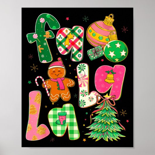Poster Fa La La Coquette Christmas Gingerbread Tree (Devant)