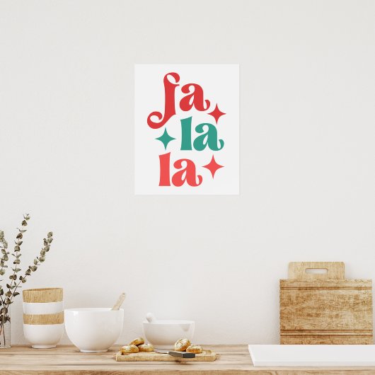 Poster Fa La La - Festive vacances Typographie Design (Cuisine)